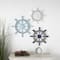 Multicolored Nautical Wooden Ship Wheels with Beaded Accents Wall Décor Set